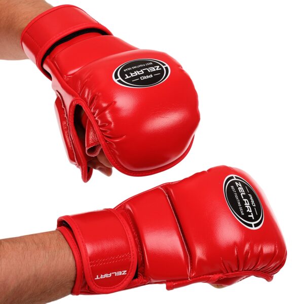 Перчатки Крабы кожаные для MMA ZELART S-XL красные
