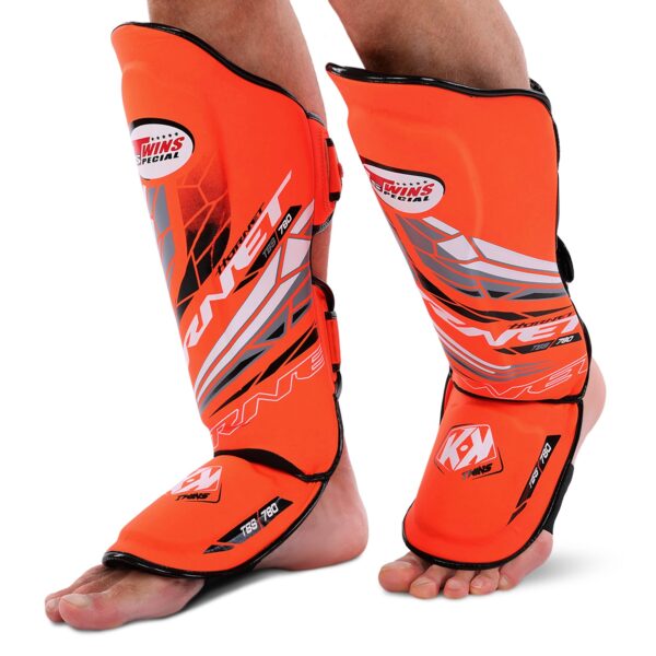 Защита голени и стопы кожаная TWINS оранжевые