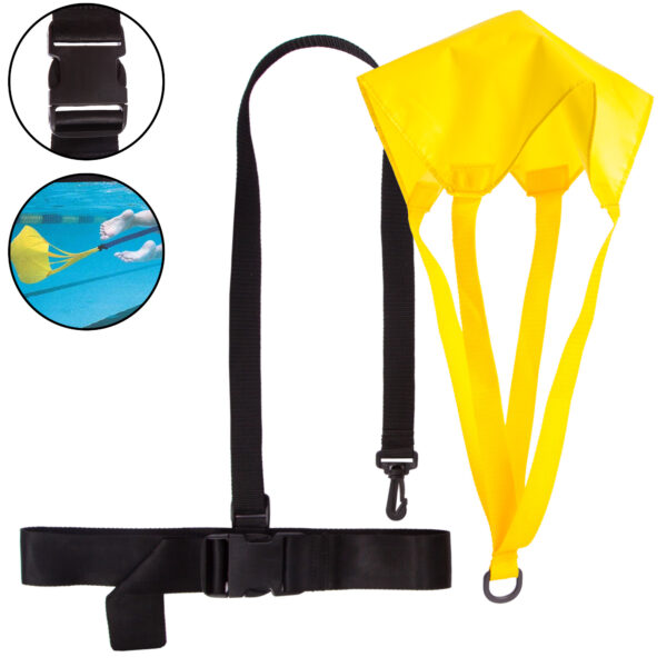 Парашют тормозной для плавания с поясом и эластичным жгутом SWIMMING BELT WITH CHUTE