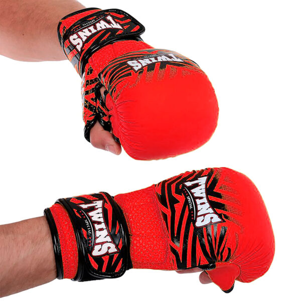 Перчатки кожаные для единоборств TIWNS 8 унций красные