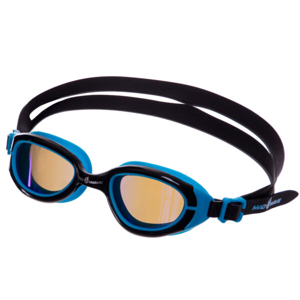 Очки для плавания юниорские MadWave SUN BLOKER JUNIOR черный-синий