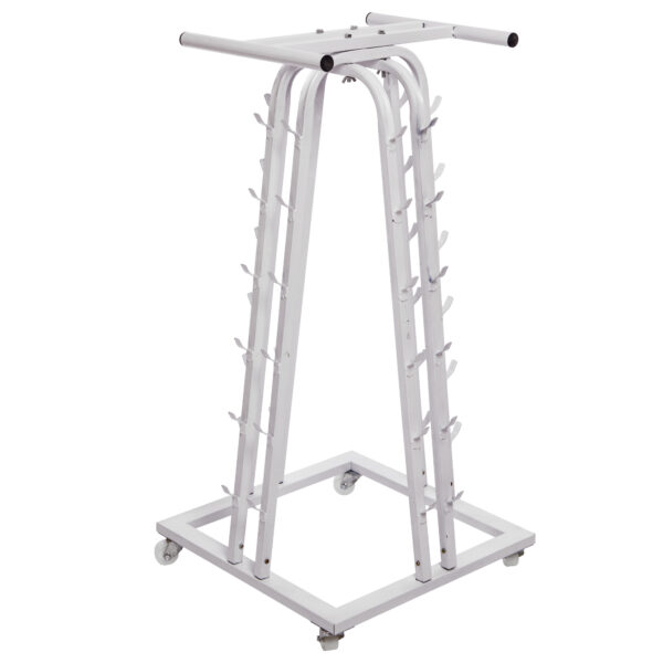 Стойка вертикальная для гантелей четырехсторонняя на 12 пар размер-49х49х102см белый