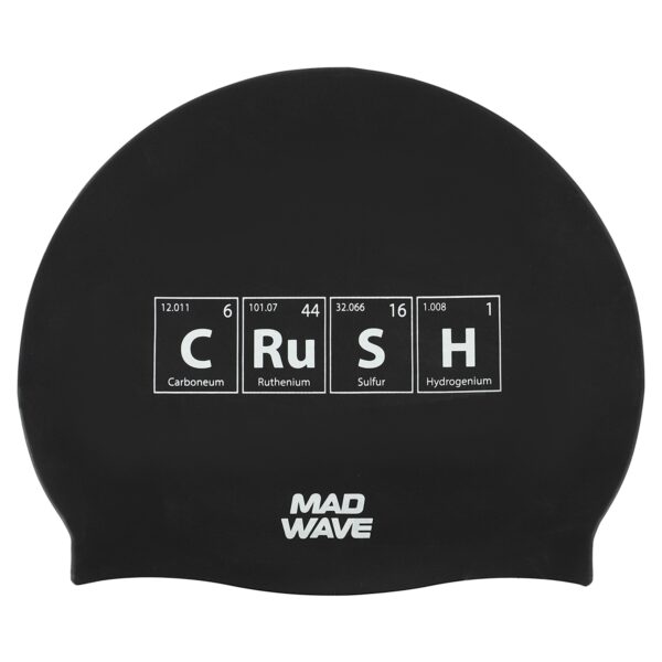 Шапочка для плавания силиконовая для взрослых MadWave CRUSH черный
