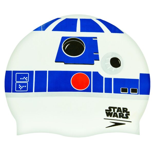 Шапочка для плавания силиконовая для взрослых SPEEDO SLOGAN PRINT Star Wars белый-синий