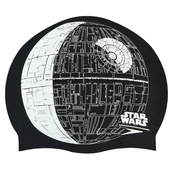 Шапочка для плавания силиконовая для взрослых SPEEDO Star Wars черный-серый