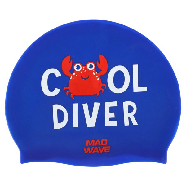 Шапочка для плавания силиконовая юниорская MadWave Junior синий