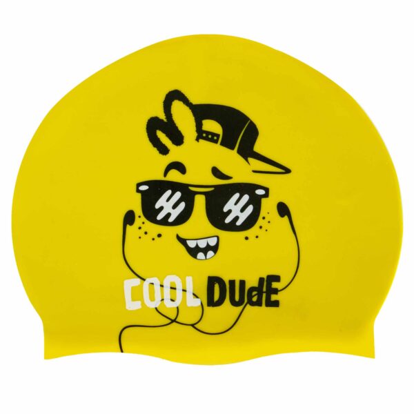 Шапочка для плавания силиконовая юниорская MadWave Junior DUDE желтый