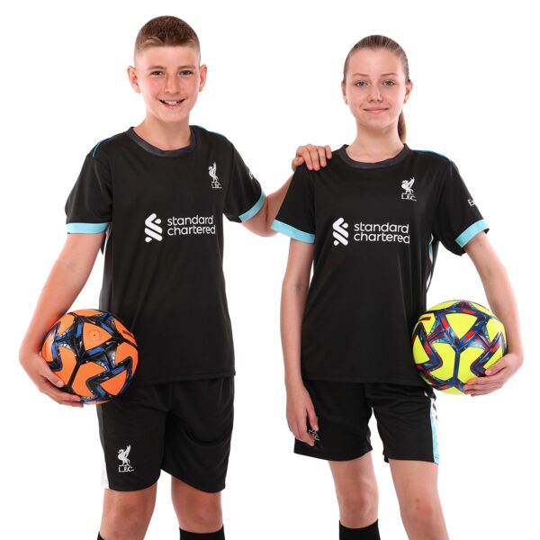 Форма футбольная детская с символикой футбольного клуба LIVERPOOL гостевая 2025 20-28 черный