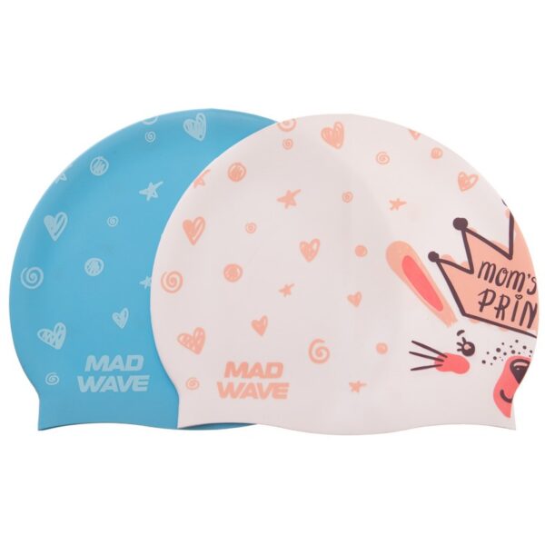 Шапочка для плавания силиконовая юниорская MadWave Junior LITTLE BUNNY