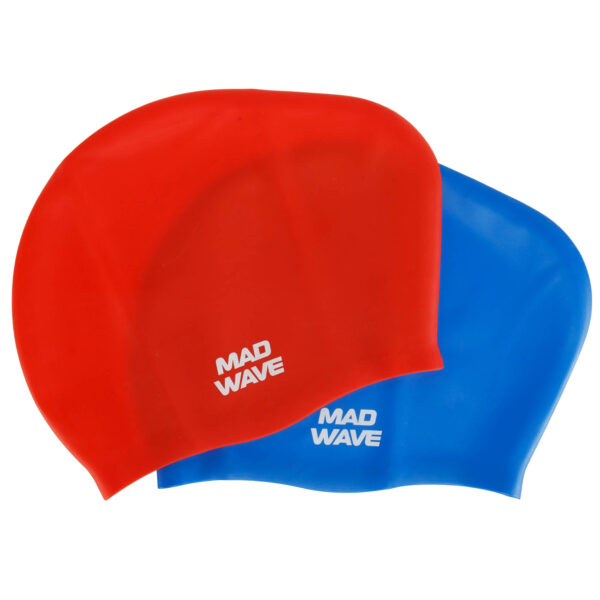 Шапочка для плавания силиконовая на длинные волосы для взрослых MadWave LONG HAIR
