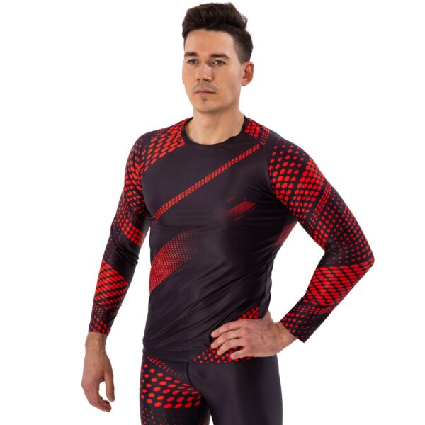 Рашгард лонгслив мужской Domino S-2XL черный-красный