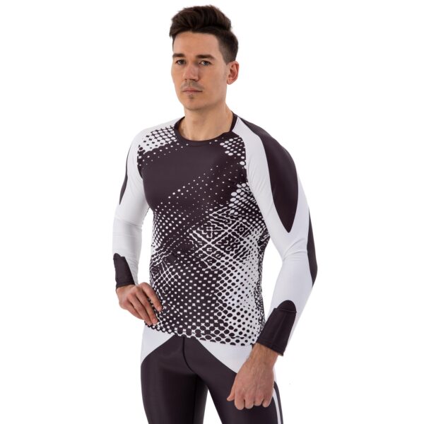 Рашгард лонгслив мужской Domino S-2XL черный-белый