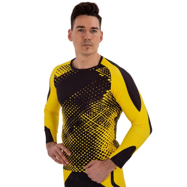 Рашгард лонгслив мужской Domino S-2XL черный-желтый