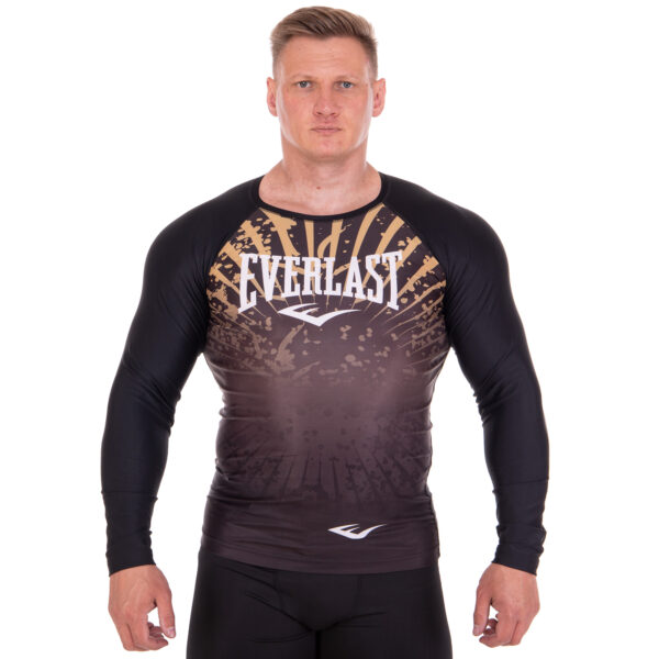 Рашгард лонгслив мужской EVERLAST M-XL черный-золотой