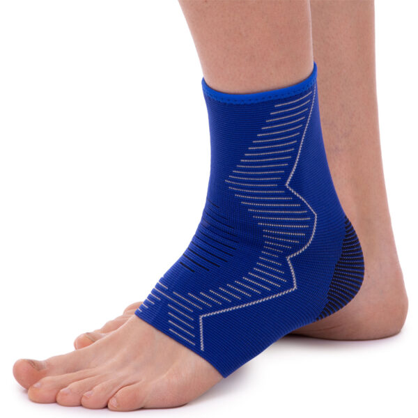 Бандаж на голеностоп эластичный SIBOTE размер S-XL 1шт синий