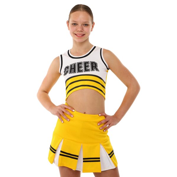 Костюм для чирлидинга топ и плиссированная мини-юбка размер S-2XL