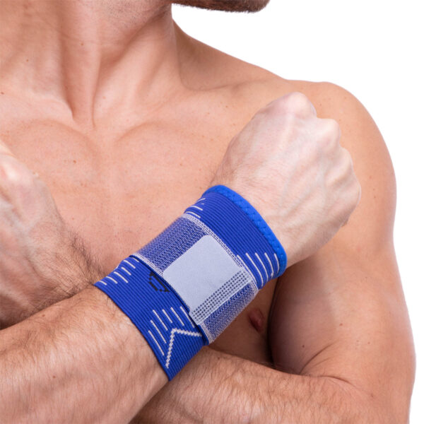 Напульсник эластичный для фиксации запястья SIBOTE S-XL 1шт синий