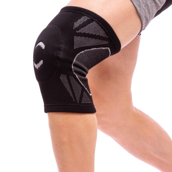 Наколенник бандаж с силиконовым кольцом M-XL 1шт черный-серый