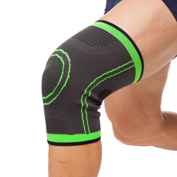 Наколенник бандаж эластичный S-XL 1шт серый-салатовый