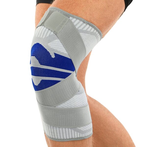 Наколенник бандаж эластичный с фиксирующим ремнем EXCEED One size 1шт серый