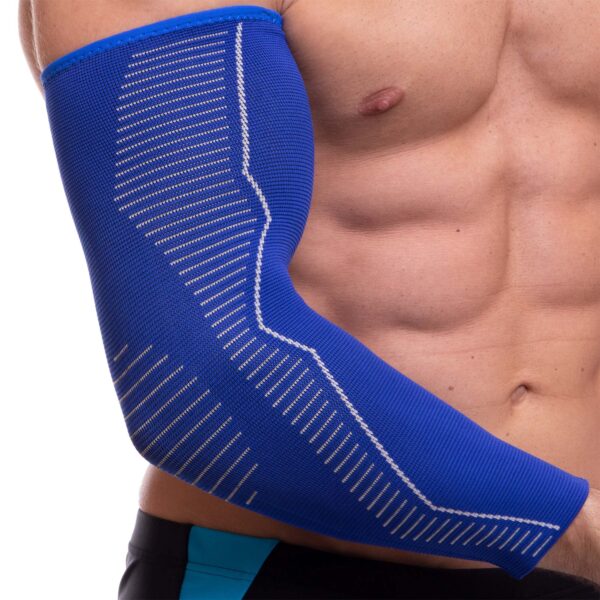 Нарукавник спортивный компрессионный SIBOTE S-XL 1шт синий