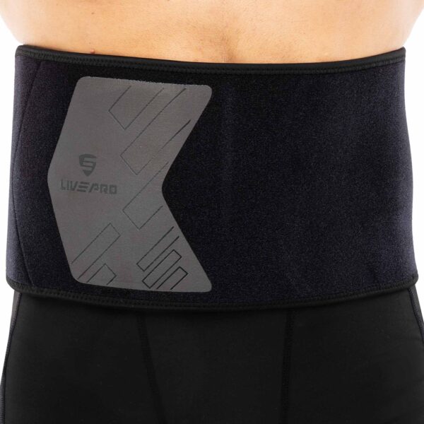 Пояс для тренажерного зала и похудения SWEAT WAIST TRIMMER LiveUp размер 125x19,5x0,5см черный-серый