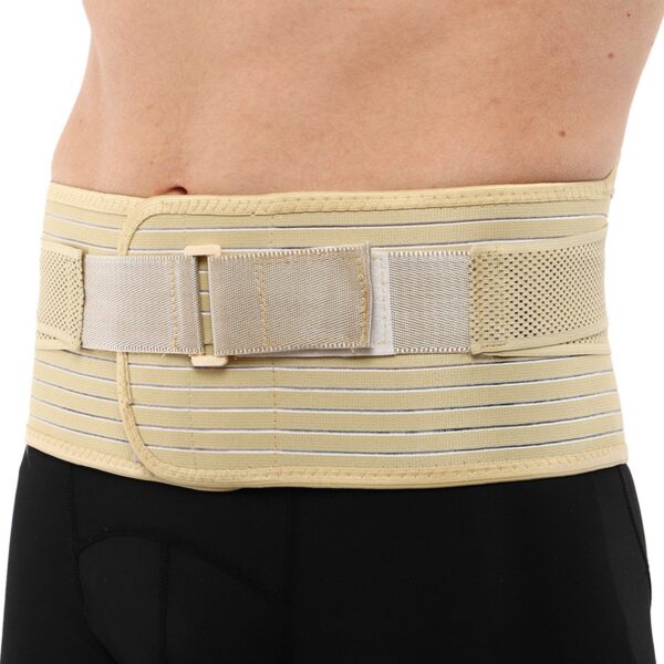 Пояс корсетный для поясницы магнитный турмалиновый с 5 ребрами жесткости SIBOTE M-XL бежевый
