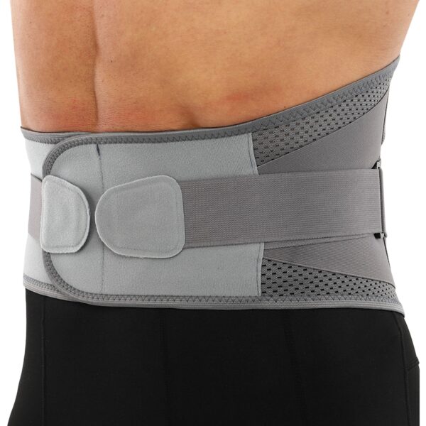 Пояс корсетный для поясницы с 4 ребрами жесткости и магнитными турмалиновыми накладками SIBOTE M-XL серый