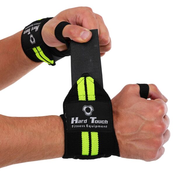 Бинты кистевые для жима и тяги HARD TOUCH 2шт черный-салатовый