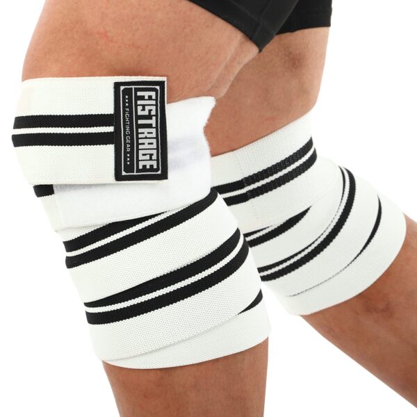 Коленные бинты для приседаний FISTRAGE 2шт черный-белый