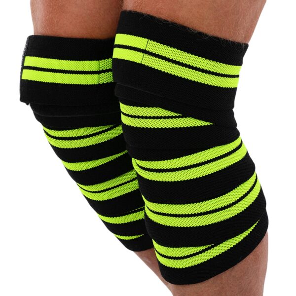 Коленные бинты для приседаний HARD TOUCH 2шт черный-салатовый