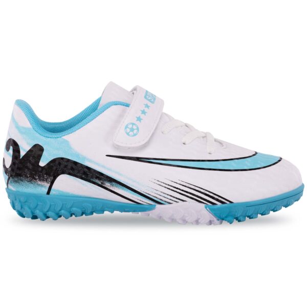 Сороконожки футбольные детские размер 32-38 белый-голубой