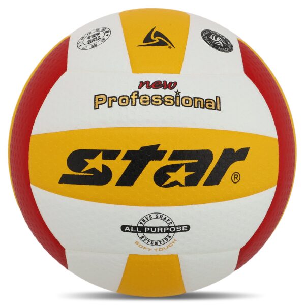 Мяч волейбольный STAR NEW PROFESSIONAL №5 PU белый-желтый-красный