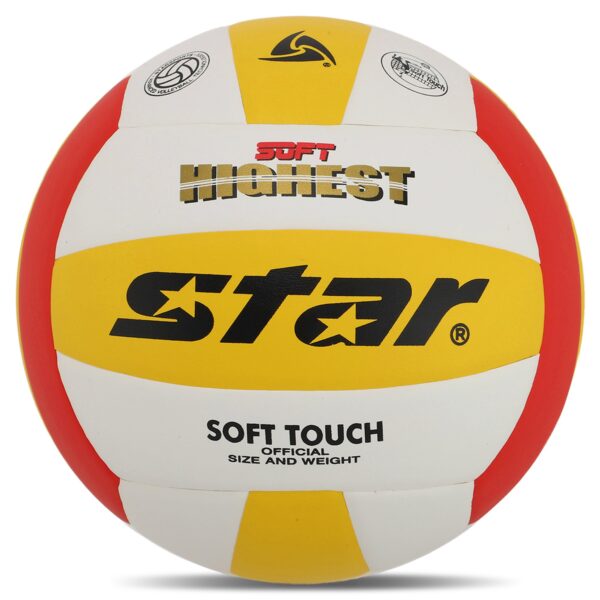 Мяч волейбольный STAR SOFT HIGHEST №5 PU белый-желтый-красный