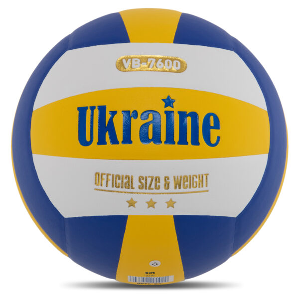 Мяч волейбольный UKRAINE №5 PU желтый-белый-синий