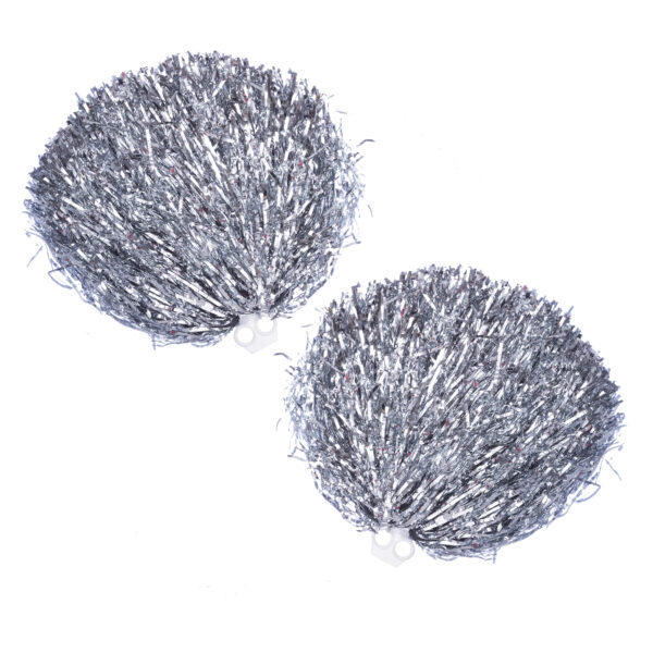 Помпоны нитевидные блестящие с ручками 2шт