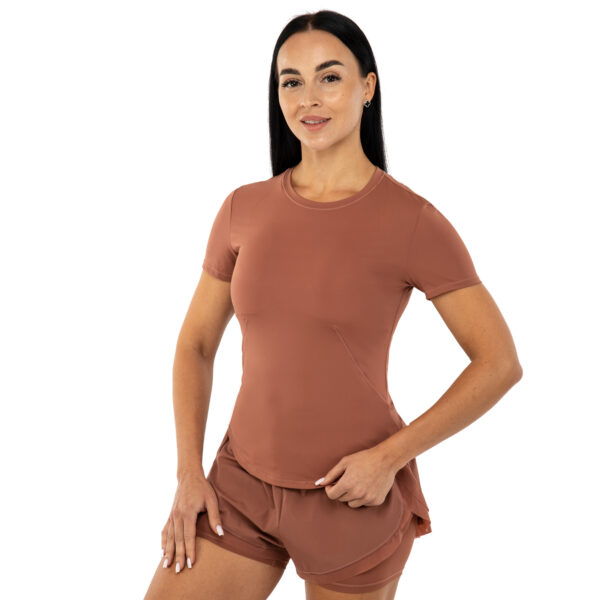 Футболка женская спортивная коричневая VSX S-XL