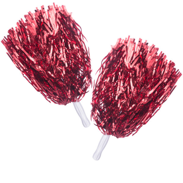 Помпоны нитевидные блестящие с ручками 5 комплектов по 2шт