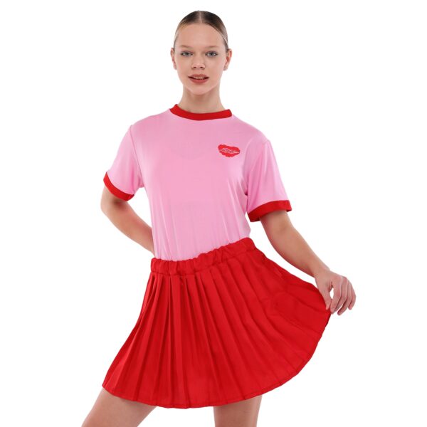 Костюм для чирлидинга футболка и плиссированная мини-юбка размер S-3XL