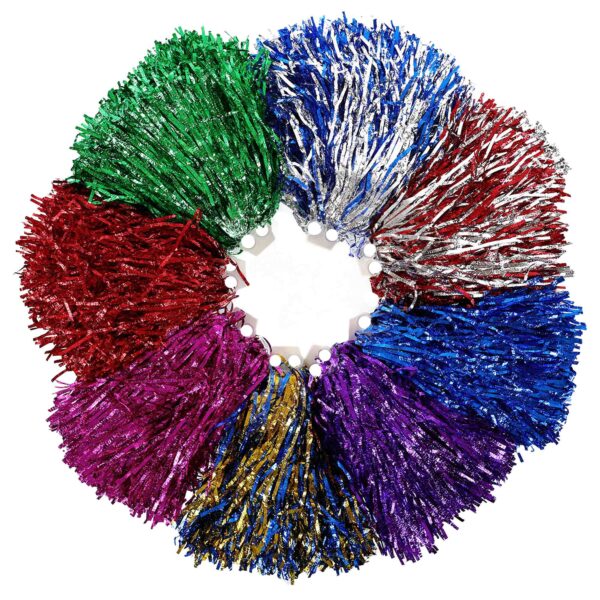 Помпоны нитевидные матовые с захватами-кольцами 10 комплектов 2шт