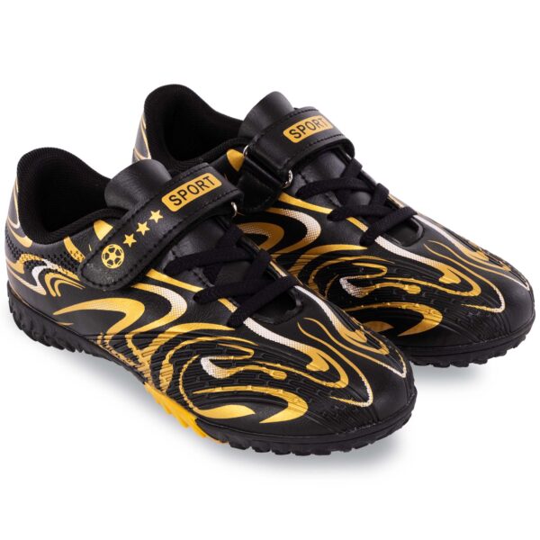 Сороконожки футбольные детские размер 31-36 черный-золотой