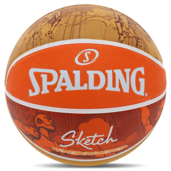 Мяч баскетбольный резиновый SPALDING JUMP SKETCH размер 7 оранжевый