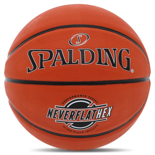 Мяч баскетбольный резиновый SPALDING NEVERFLAT HEX размер 7 оранжевый