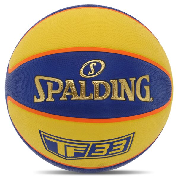 Мяч баскетбольный резиновый SPALDING TF-33 размер 6 синий-желтый