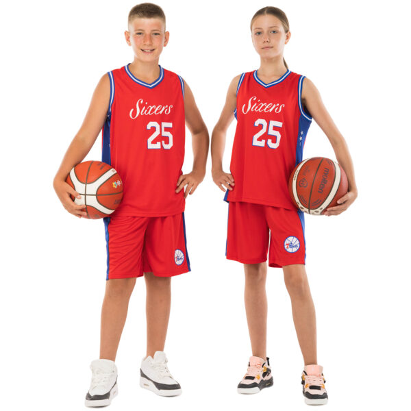 Форма баскетбольная детская NBA клуб Philadelphia 76ers 25 S-2XL красный-синий