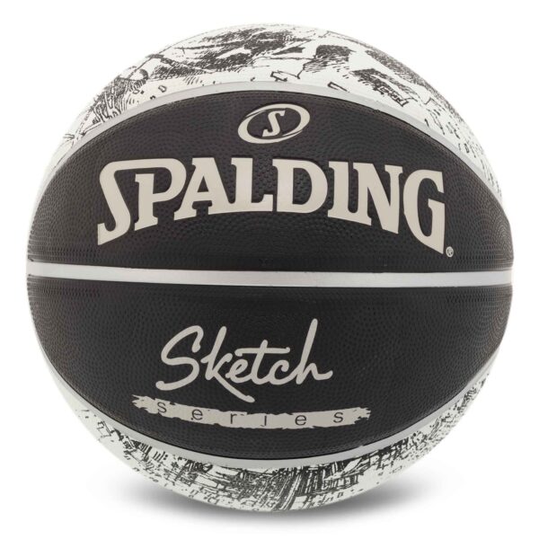 Мяч баскетбольный резиновый SPALDING SKETCH размер 7 черный