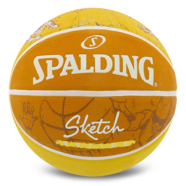 Мяч баскетбольный резиновый SPALDING SKETCH CRACK размер 7 желтый