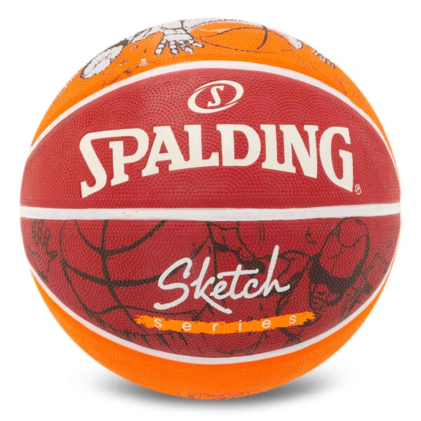Мяч баскетбольный резиновый SPALDING SKETCH CRACK размер 7 красный