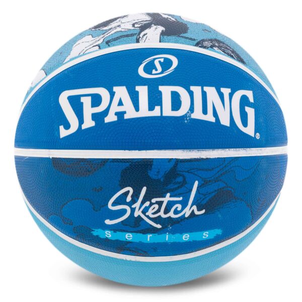 Мяч баскетбольный резиновый SPALDING SKETCH DRIBBLE размер 7 синий