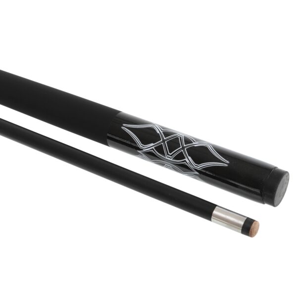Кий бильярдный для пула двухсоставной разборной GRAMAX CARBON 145x1,2см черный-белый